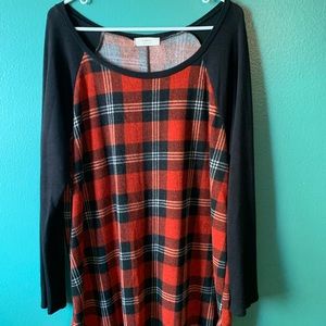 A.Gain (Chic Soul) - Women’s Long Sleeve Plaid Top - Size 3X (fits like 2X)